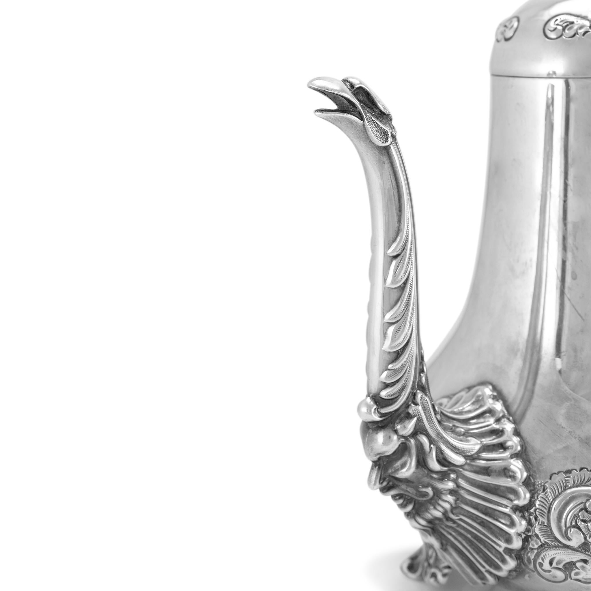 Antique j.g Ltd Heavy 925 Sterling Silver Hot Water Kettle With Hinged Cover In Excellent Condition For Sale In Houston, TX