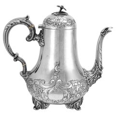 Antique j.g Ltd Heavy 925 Sterling Silver Hot Water Kettle With Hinged Cover