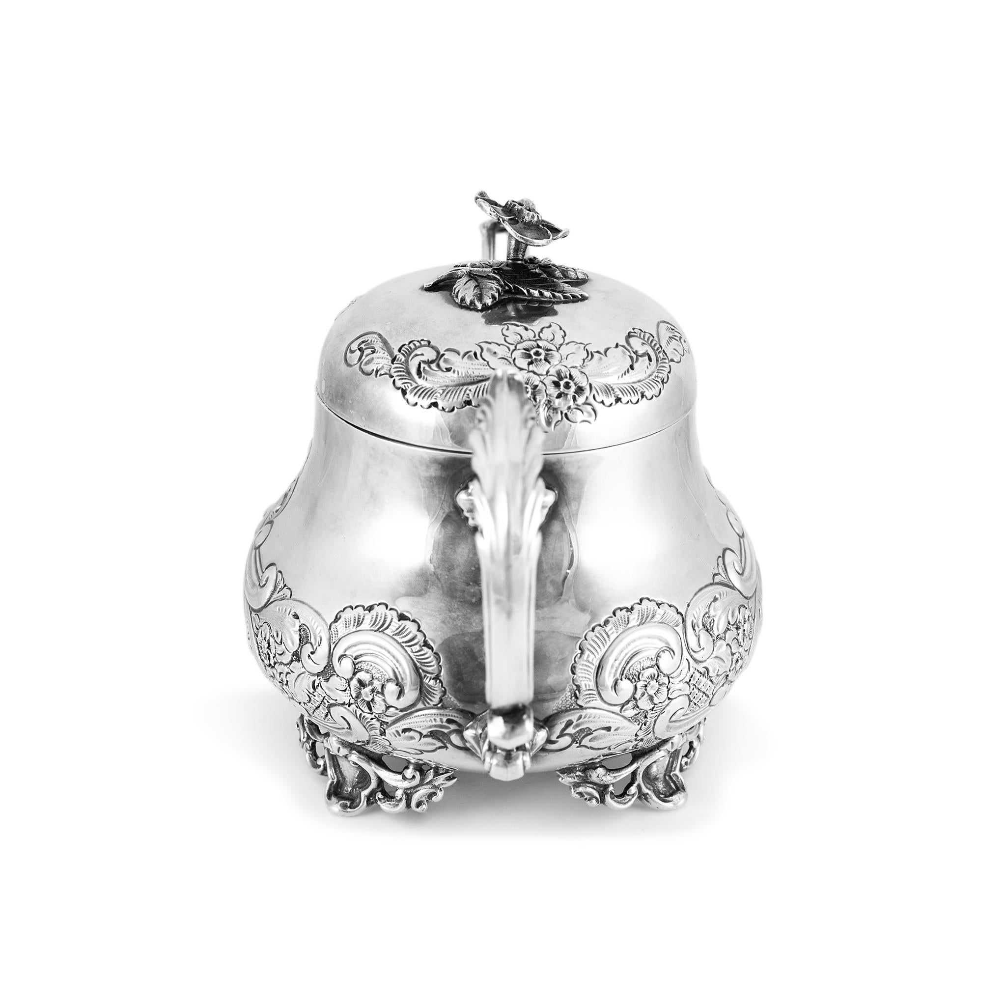 da uomo o donna Antico set da tè individuale in argento 925 j.g Ltd Heavy Sterling Silver Sugar Bowl & Cover in vendita