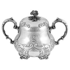 Antique j.g Ltd Heavy 925 Sterling Silver Sugar Bowl & Cover Individual Tea Set