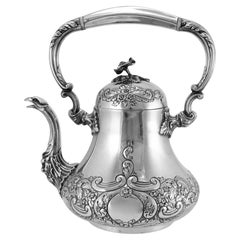 Antique J.G Ltd Heavy 925 Sterling Silver Tea Hand Chase Tea Pot