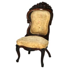 Antique JH Belter Victorian Rocco Carved Rosewood Slipper Chair c1870