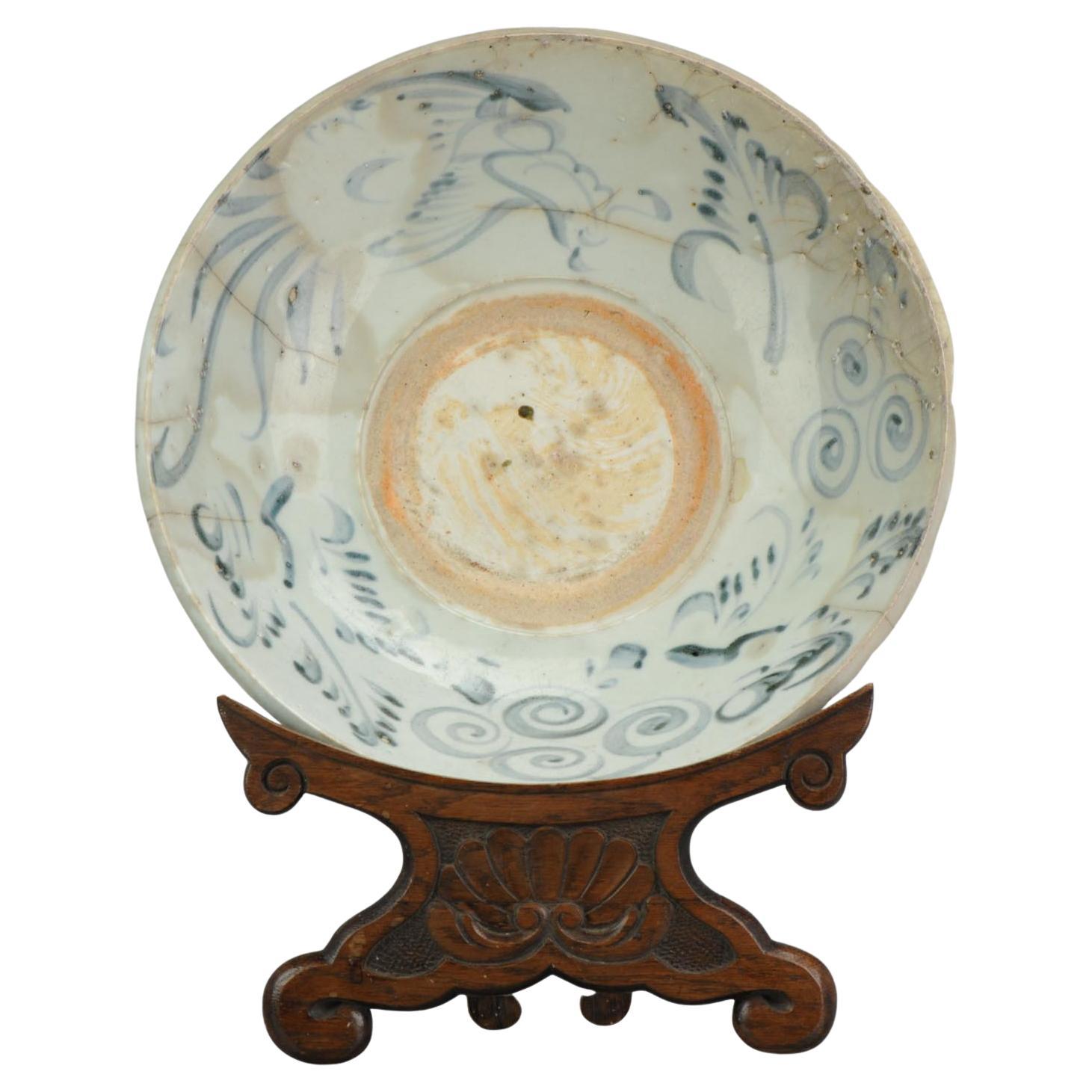 Antique Jiajing/Wanli Period Chinese Porcelain Dish Charger Floral Swatow