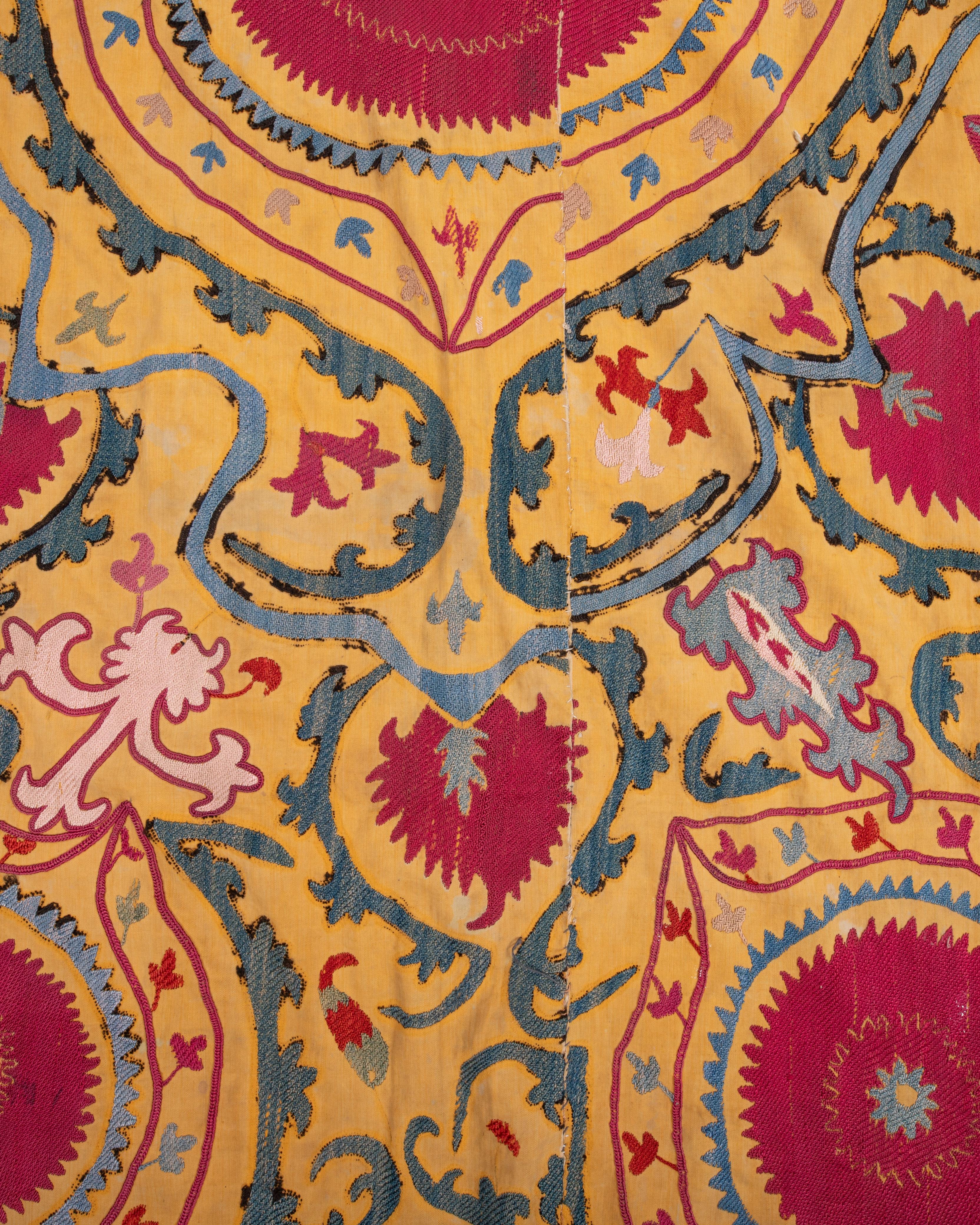 Suzani jizzakh antiguo, Uzbekistán, finales del siglo XIX. Bordado en venta