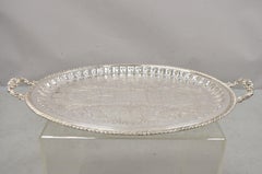 Antique JLS EPC Silver Plated Regency Style Ornate Oval Serving Platter Tray