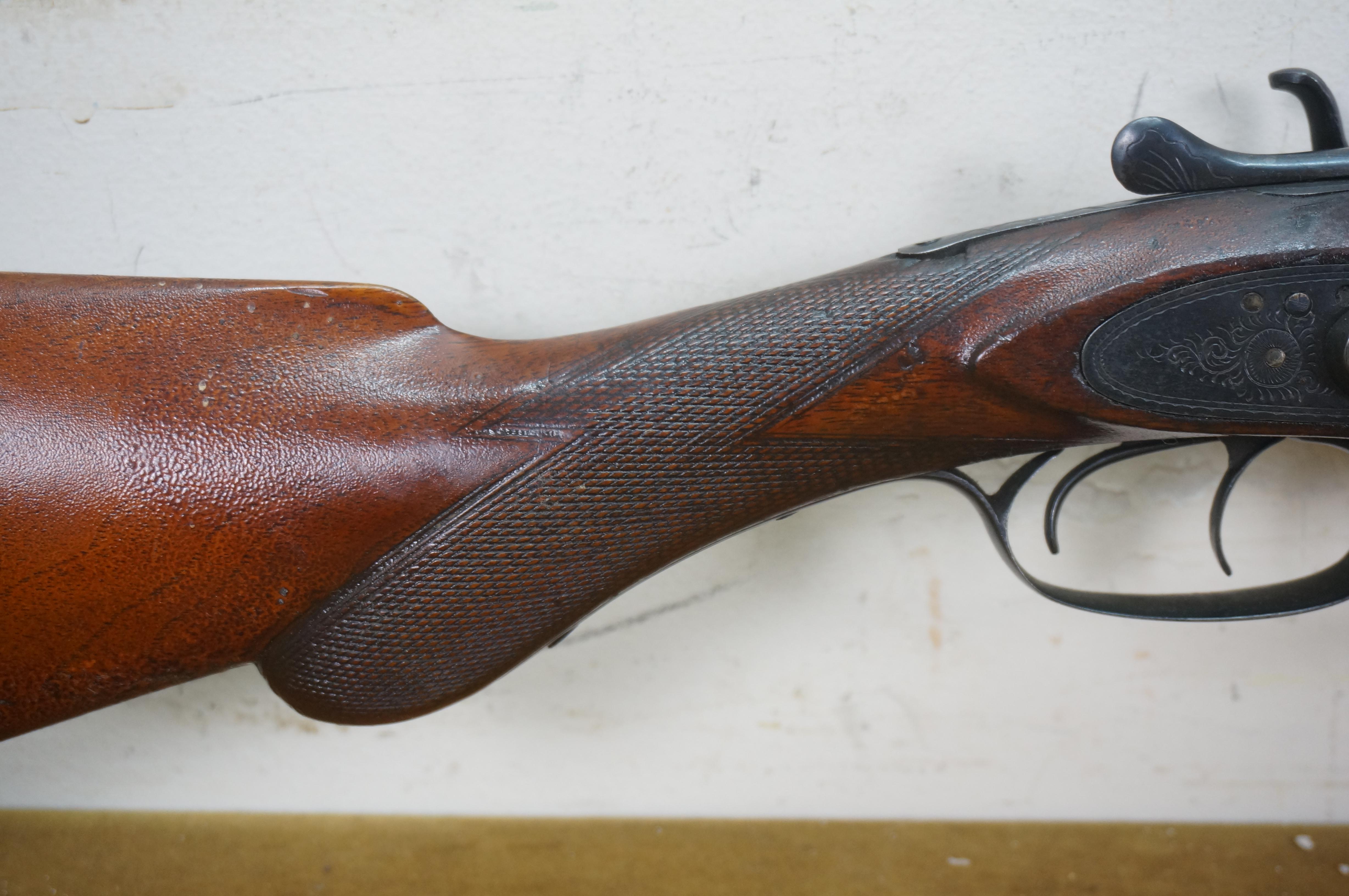Antique JN Scotts St. Louis Model 1886 Double Barrel 12 Gauge Hammer Shotgun For Sale 4