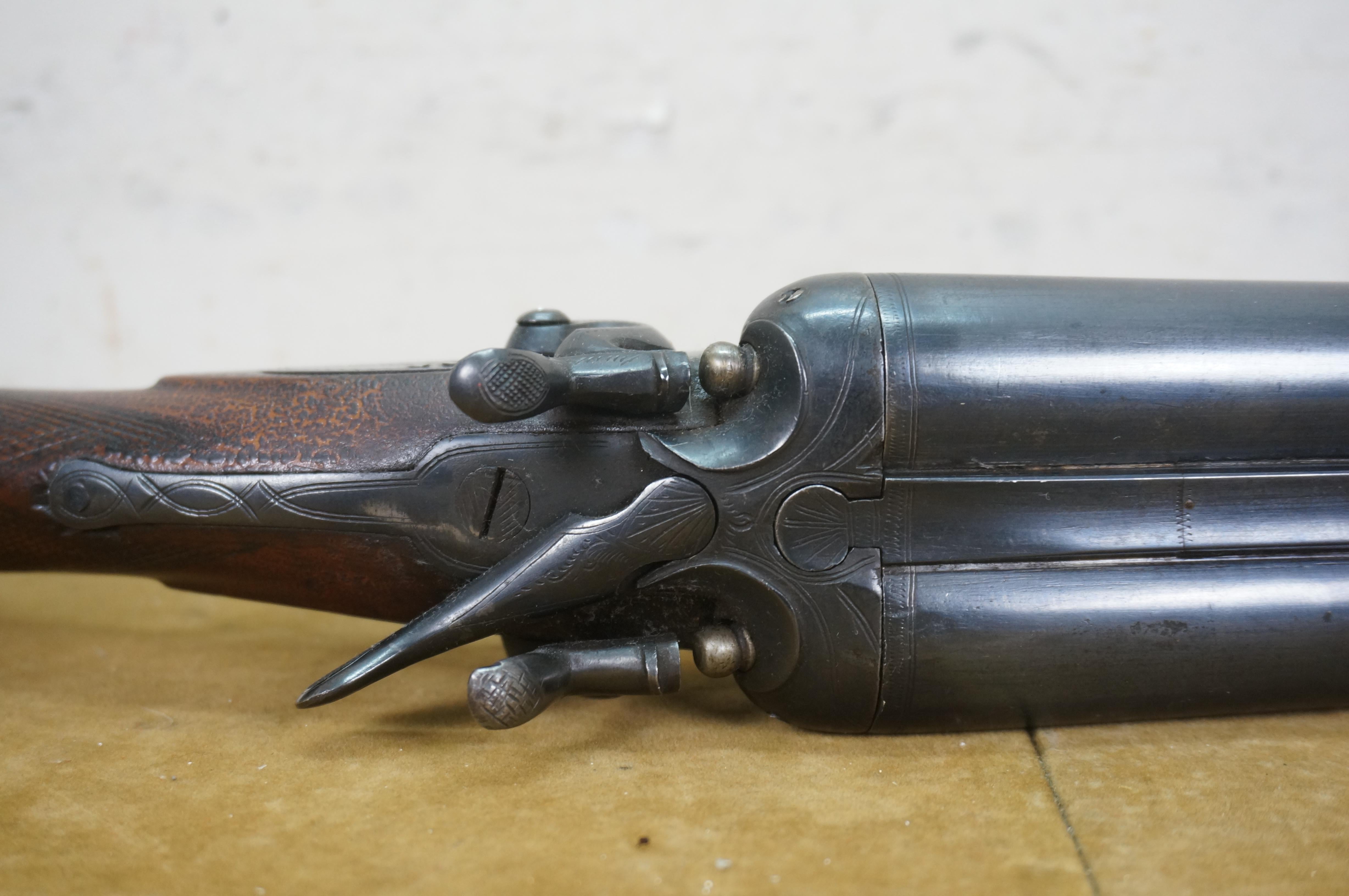 Antique JN Scotts St. Louis Model 1886 Double Barrel 12 Gauge Hammer Shotgun For Sale 5
