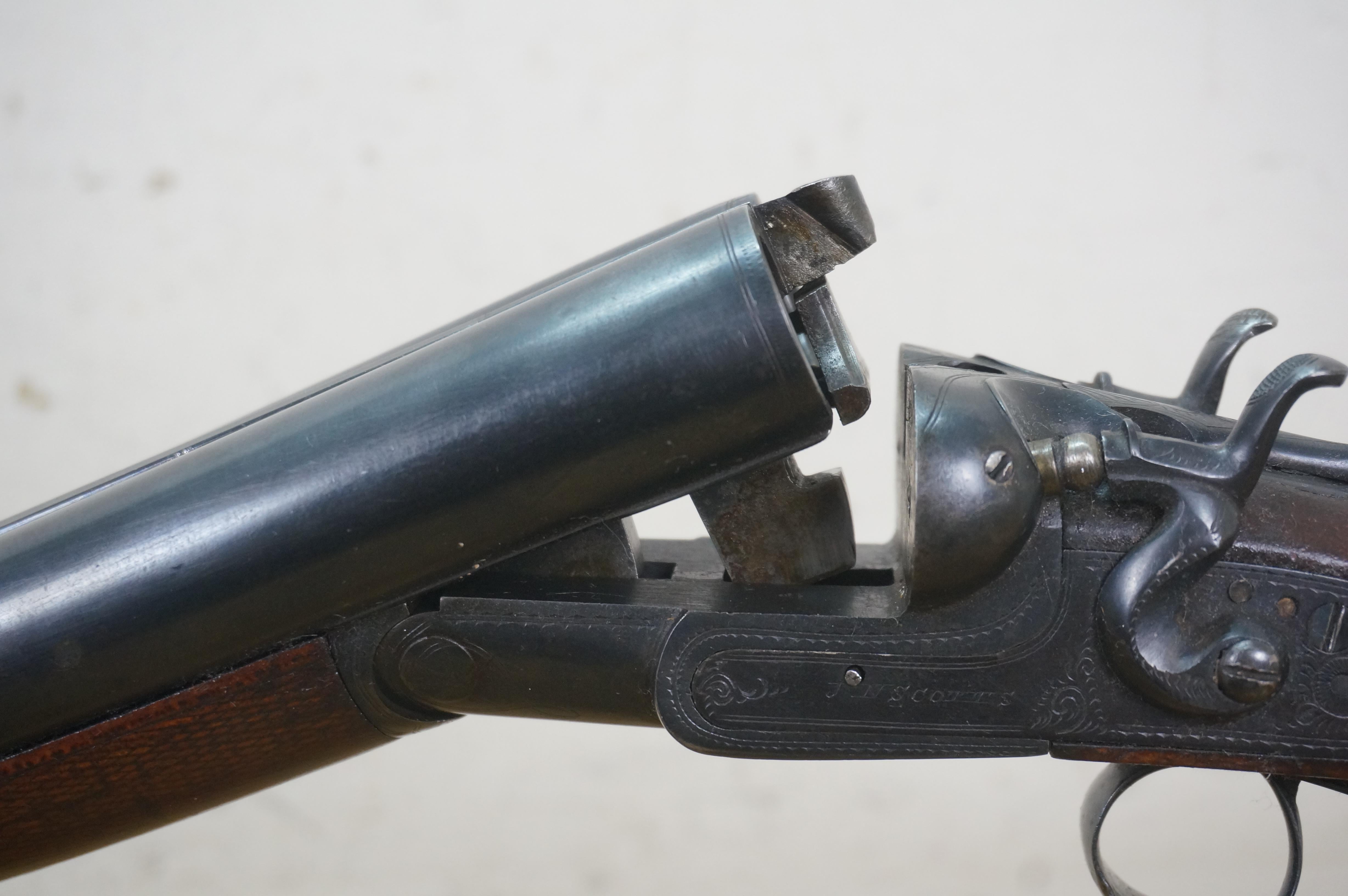 Antique JN Scotts St. Louis Model 1886 Double Barrel 12 Gauge Hammer Shotgun For Sale 9