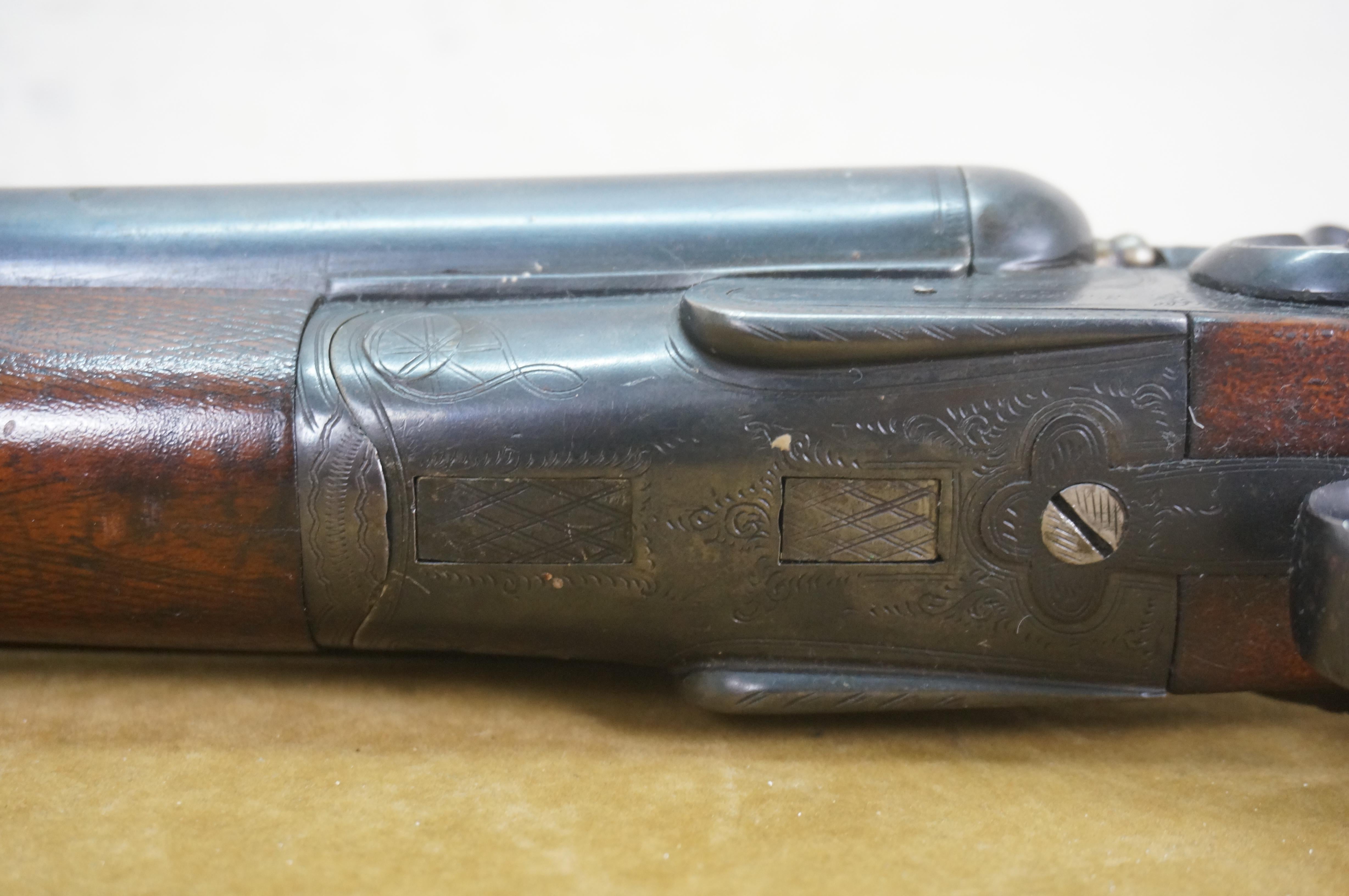 Antique JN Scotts St. Louis Model 1886 Double Barrel 12 Gauge Hammer Shotgun In Fair Condition For Sale In Dayton, OH