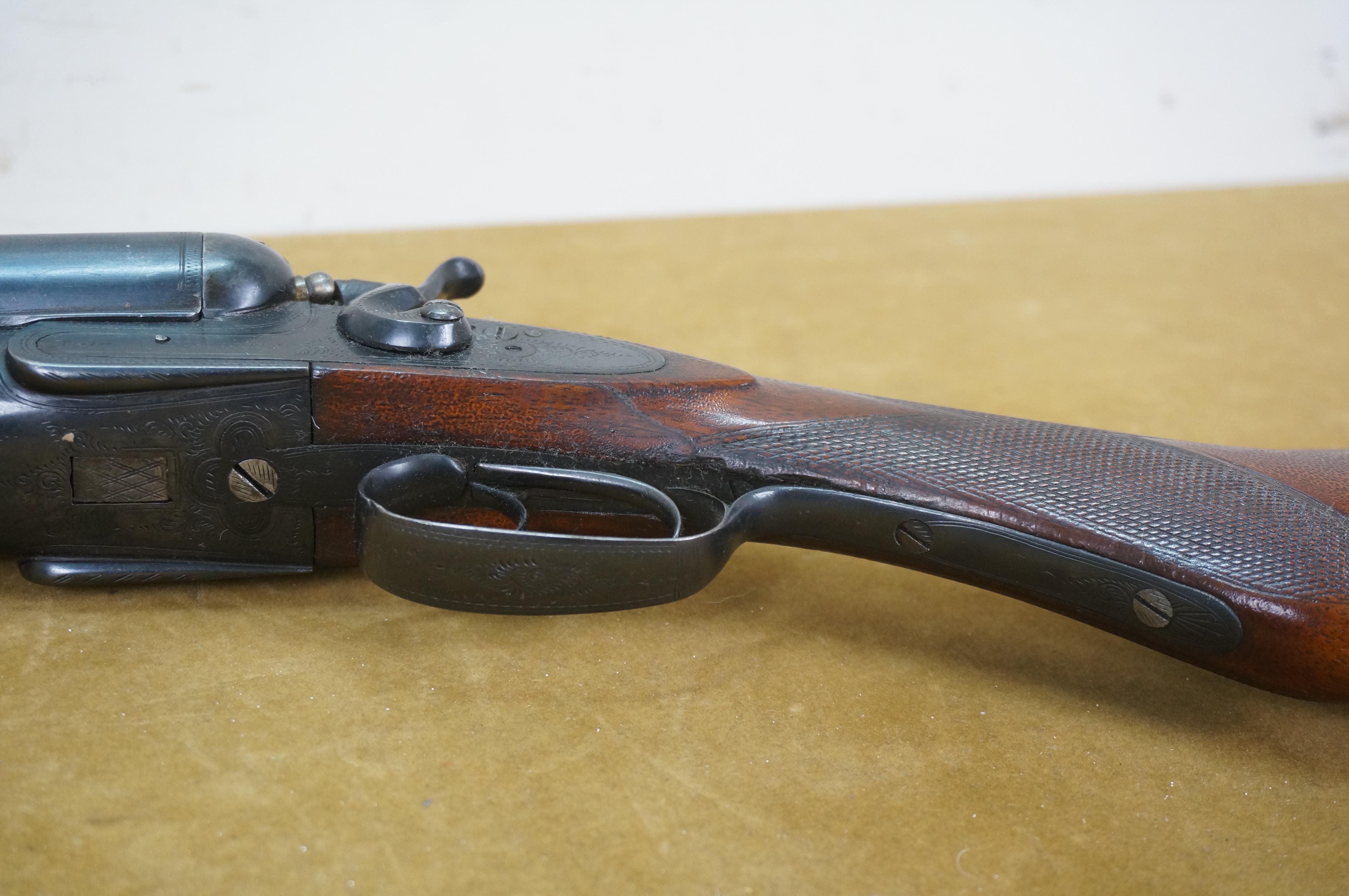 19th Century Antique JN Scotts St. Louis Model 1886 Double Barrel 12 Gauge Hammer Shotgun For Sale