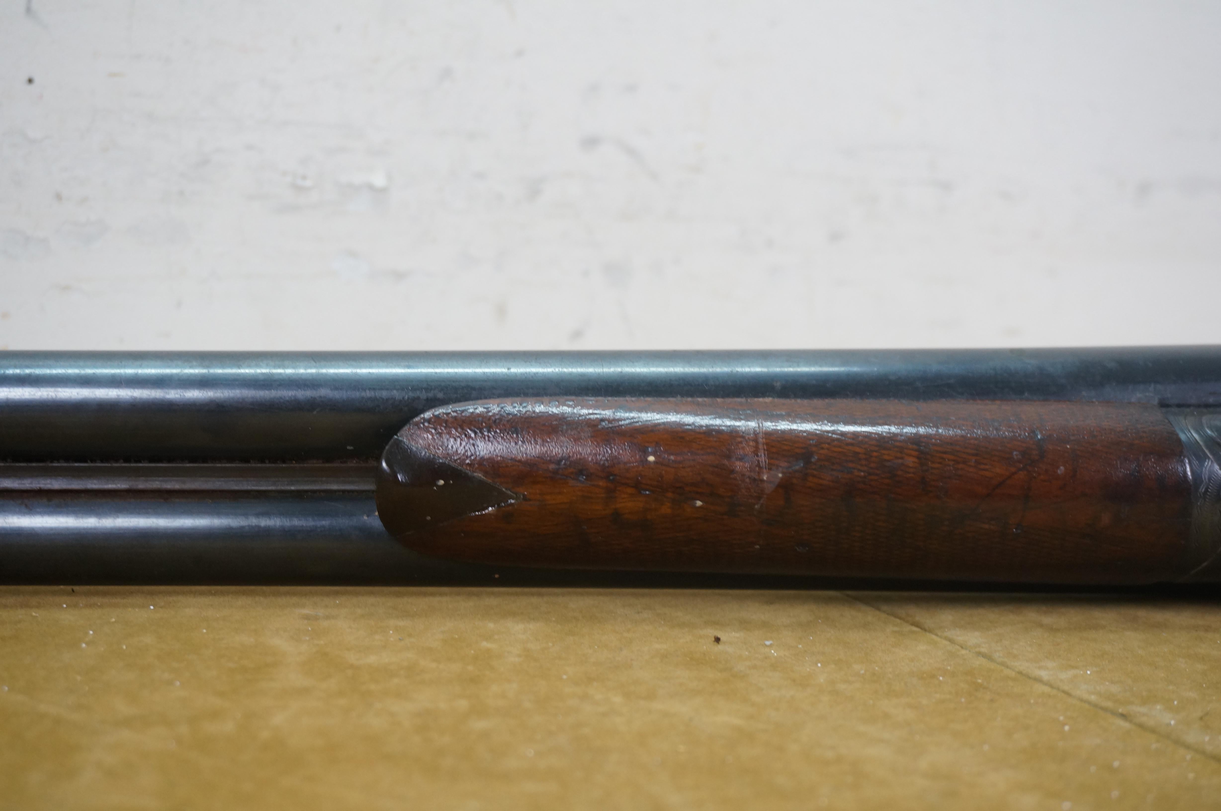 Metal Antique JN Scotts St. Louis Model 1886 Double Barrel 12 Gauge Hammer Shotgun For Sale