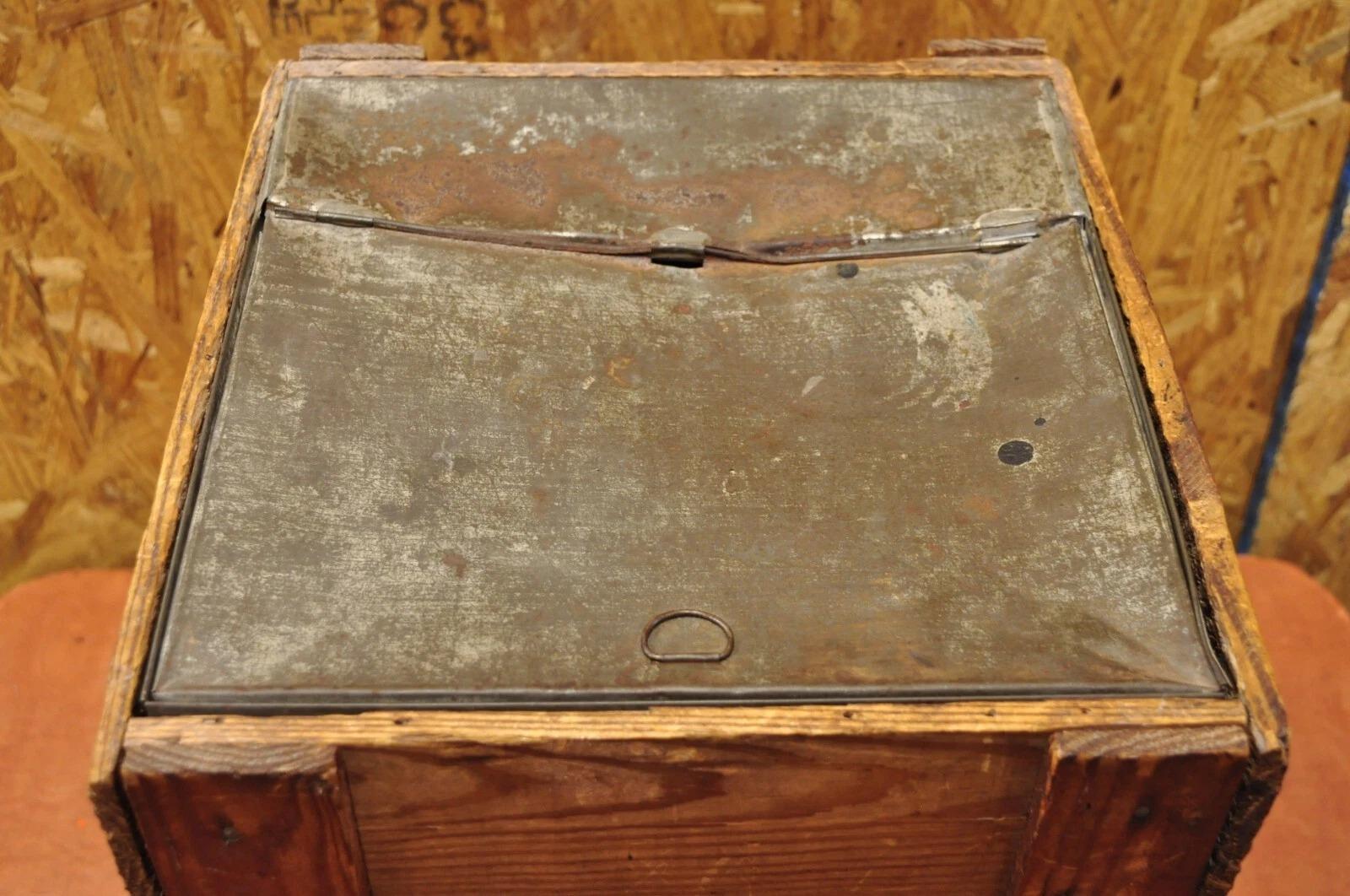 Antique J.O. & G.N. Rowe Co Oneonta, NY Yellow Tin Coffee Hopper Store Spice Bin In Good Condition For Sale In Philadelphia, PA