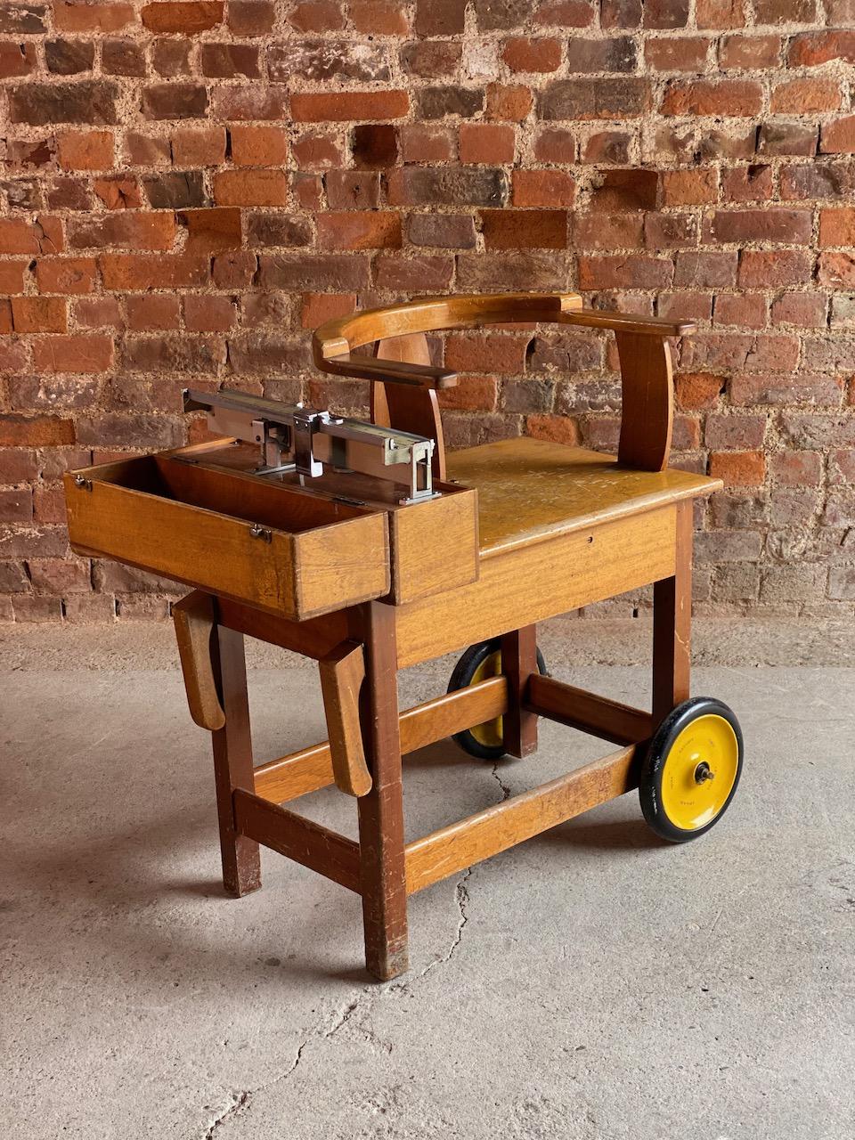 Mid-20th Century Antique Jockey Weighing Chair Scales, English Horse Racing circa 1930