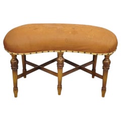 Panca-sgabello da toeletta d’epoca Joerns Bros in stile provenzale francese, a forma di fagiolo e con 6 gambe