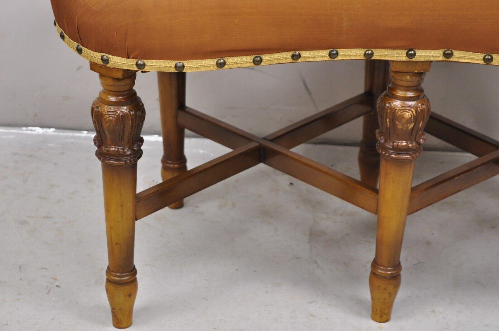 Antique Joerns Bros Kidney Bean 6 Leg French Provincial Vanity Bench Seat For Sale 2