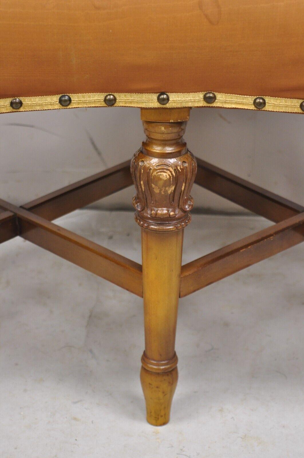 Antique Joerns Bros Kidney Bean 6 Leg French Provincial Vanity Bench Seat For Sale 3