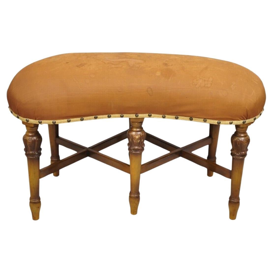 Antique Joerns Bros Kidney Bean 6 Leg French Provincial Vanity Bench Seat For Sale