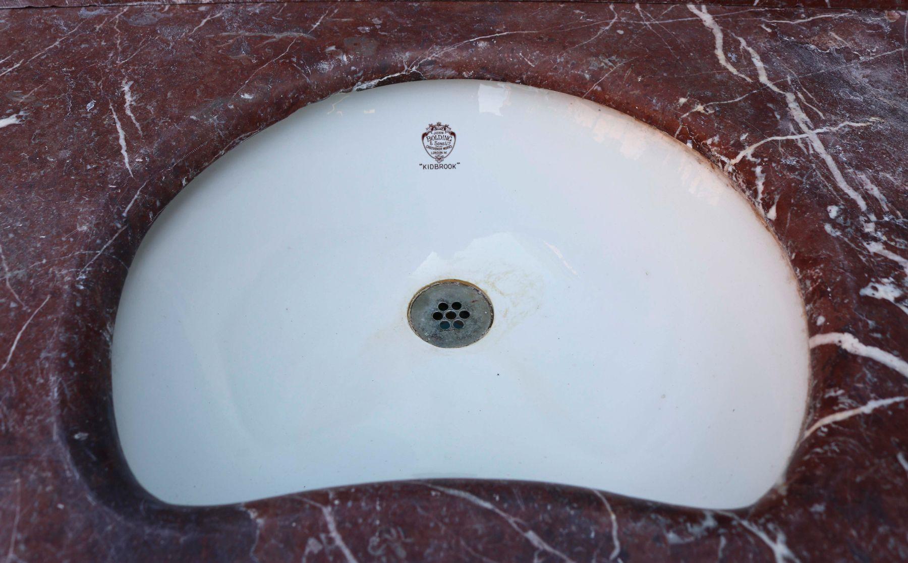 Iron Antique John Bolding ‘KIDBROOK’ Marble Sink For Sale