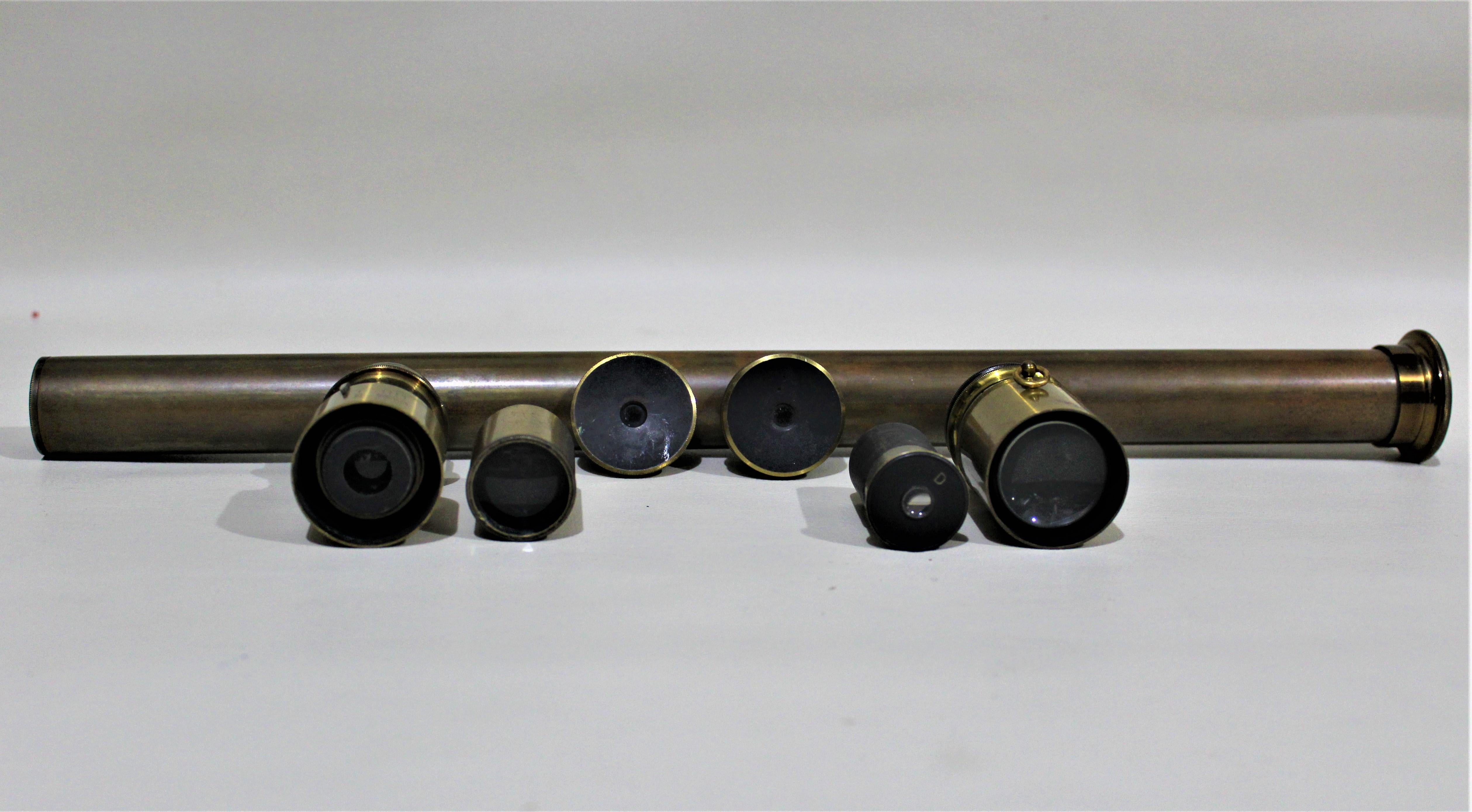 John Browning Astrological Brass Telescope with Box & Accessories England 1