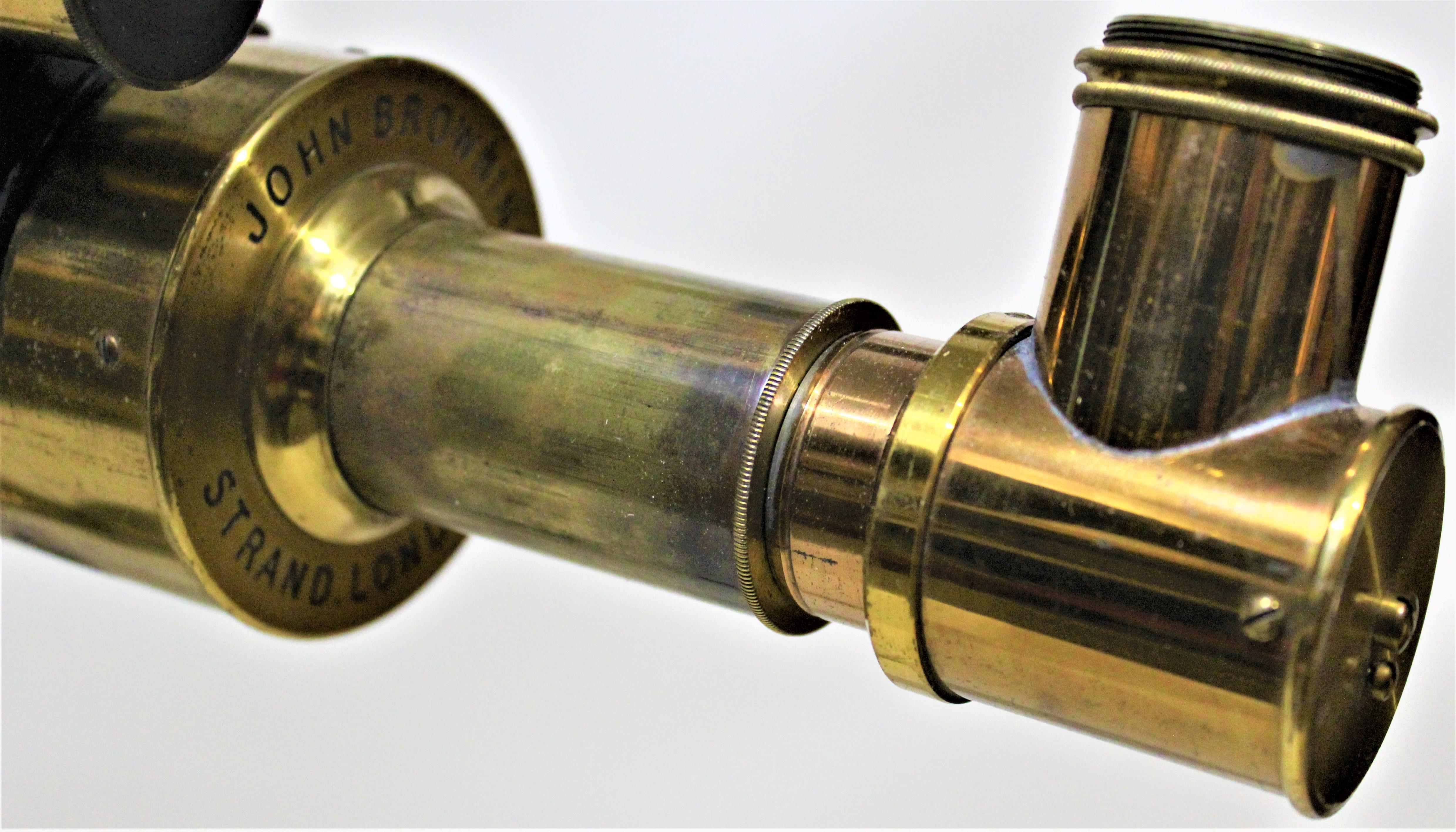 High Victorian John Browning Astrological Brass Telescope with Box & Accessories England