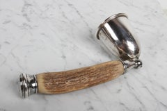 Antique John Hasselbring Sterling Silver & Antler Single Bar Jigger No. 40