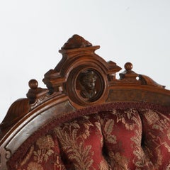 Antique John Jelliff Renaissance Revival Carved Walnut Side Chair C1880