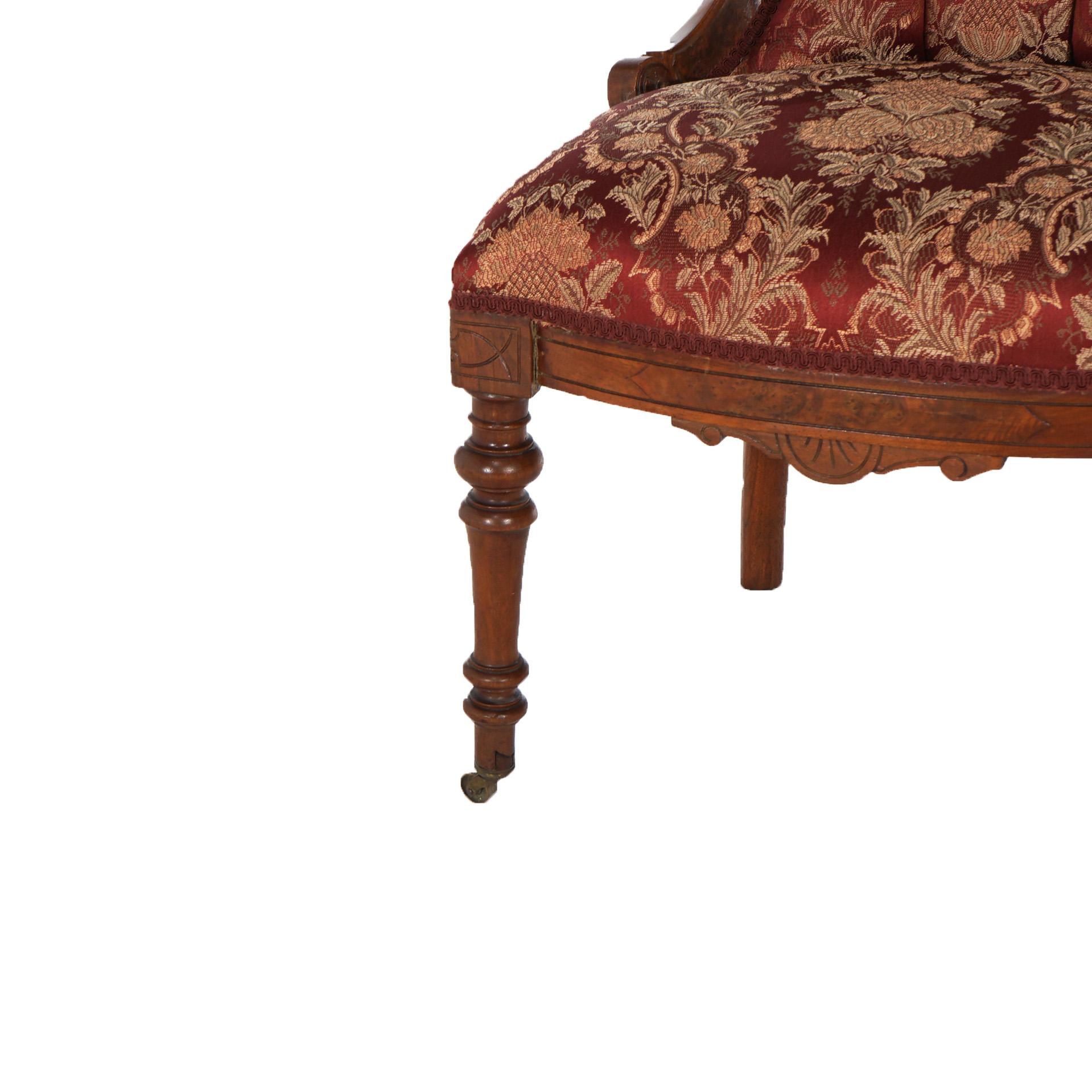Antique John Jelliff Renaissance Revival Carved Walnut Side Chair C1880 For Sale 1
