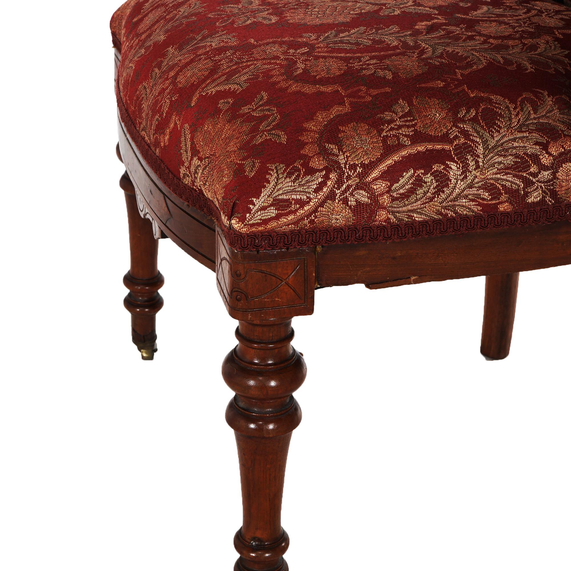 Antique John Jelliff Renaissance Revival Carved Walnut Side Chair C1880 For Sale 4