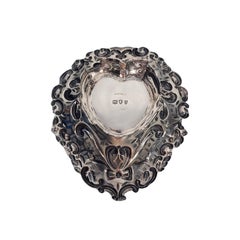 Antique John Millward Banks Sterling Silver Bon Bon Bowl with Monogram #16027