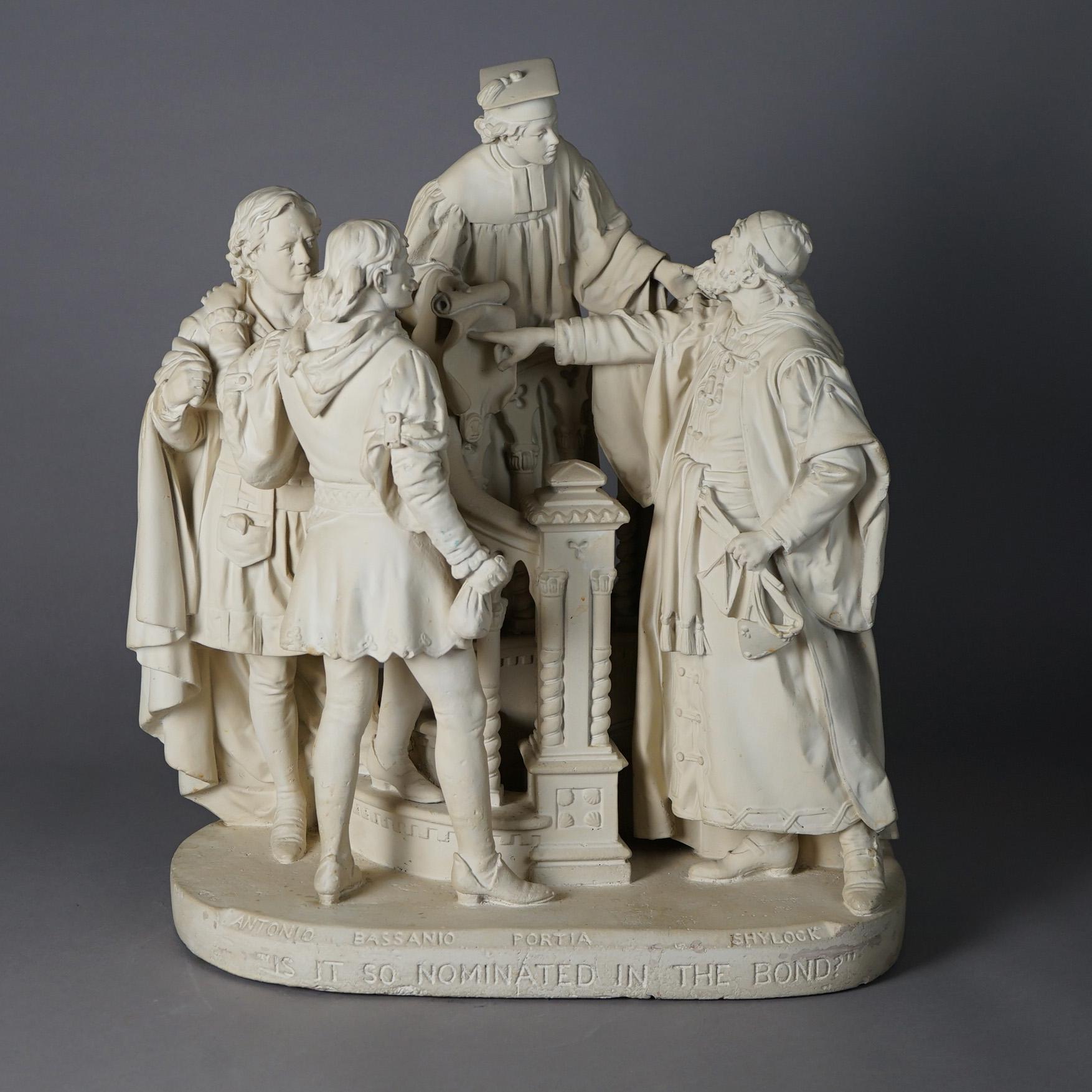 An antique John Rogers Cast Plaster Sculptural Group 