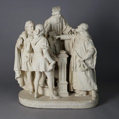 Antique John Rogers Sculptural Group "Antonio Bassanio", 19th Century