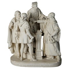 Antique John Rogers Sculptural Group "Antonio Bassanio", 19th Century
