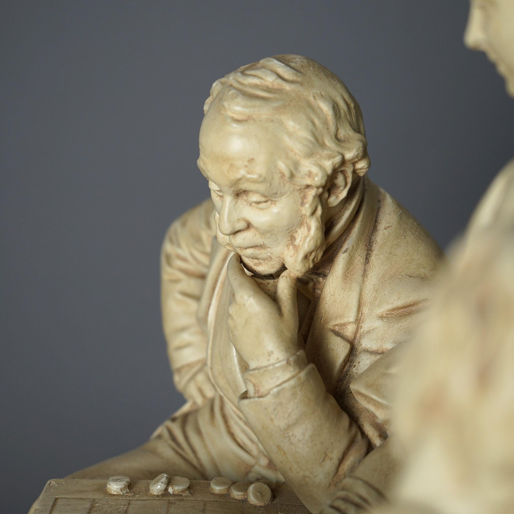 Groupe sculptural ancien Chesss de John Rogers, 19ème siècle en vente 4