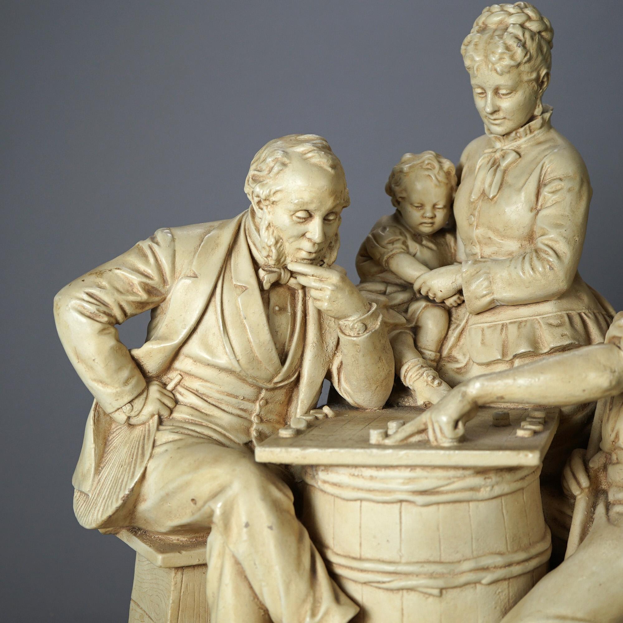Moulage Groupe sculptural ancien Chesss de John Rogers, 19ème siècle en vente