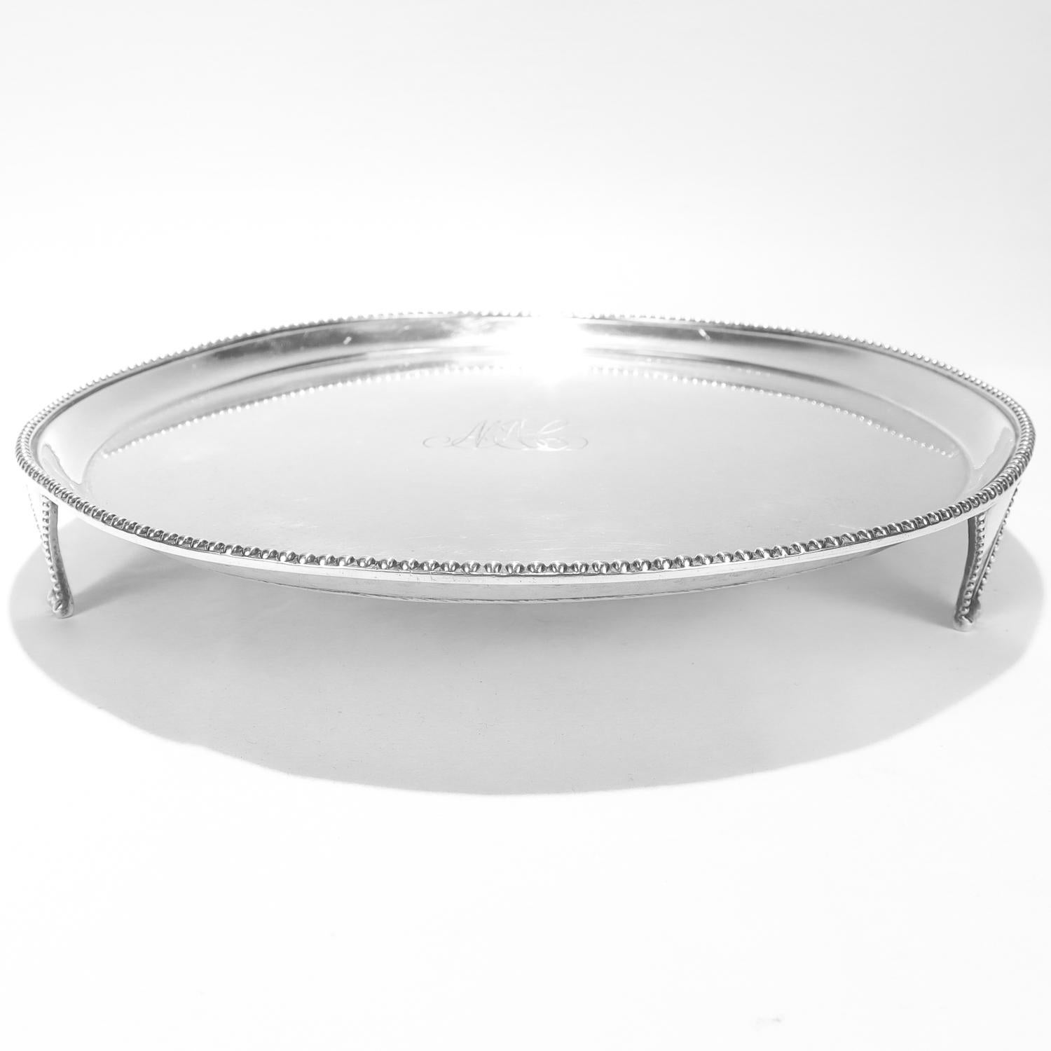Federale Antico salver in argento con monete americane del 19° secolo di John Targee con il marchio IT in vendita