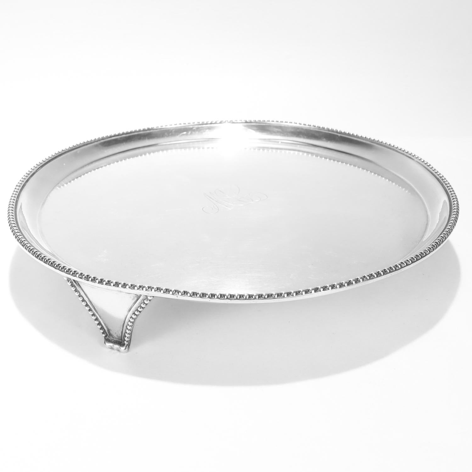 Antico salver in argento con monete americane del 19° secolo di John Targee con il marchio IT In condizioni buone in vendita a Philadelphia, PA