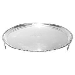 Antique John Targee 19th Century American Coin Silver Salver Marked IT