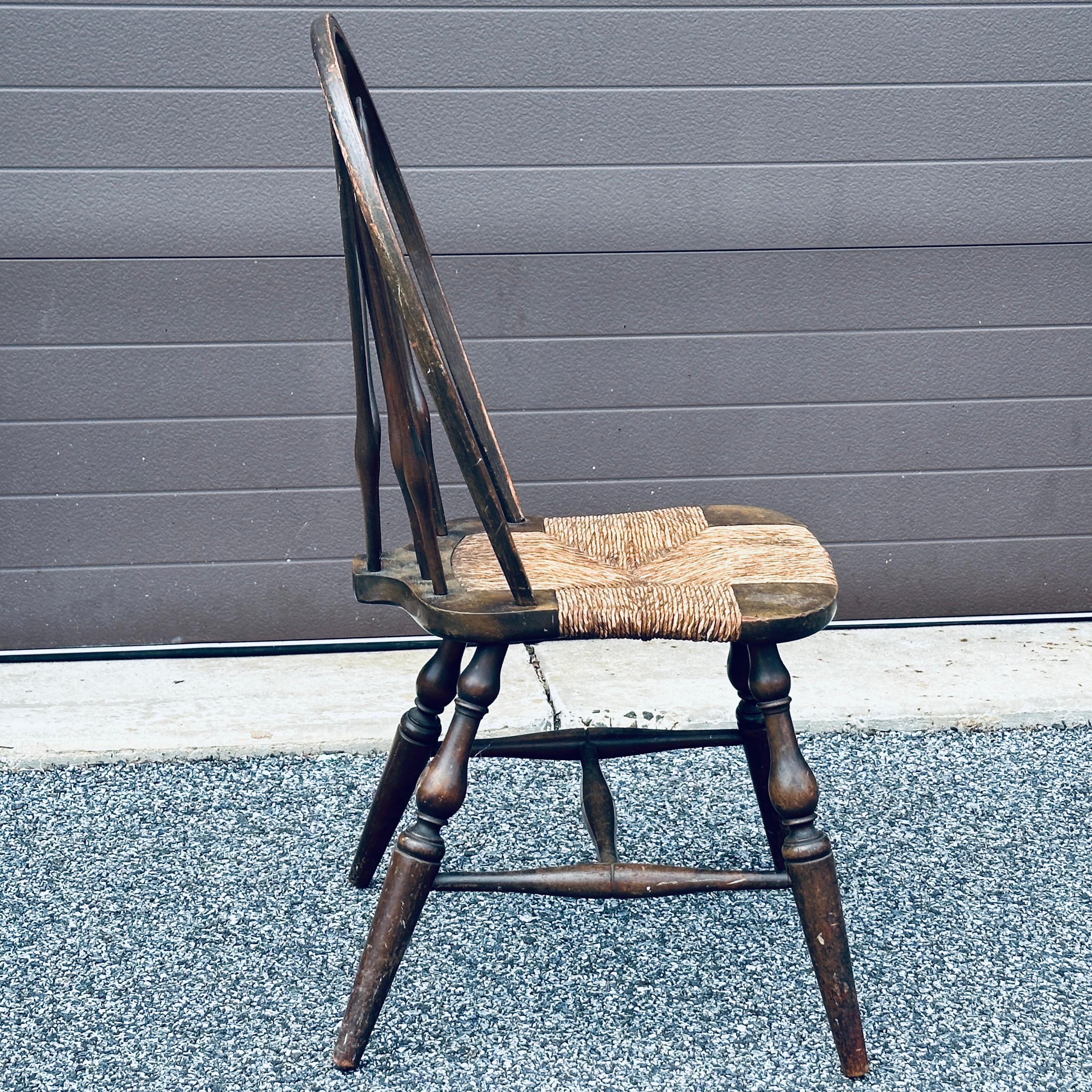 Rush Antique John Wanamaker New York Windsor Chair For Sale