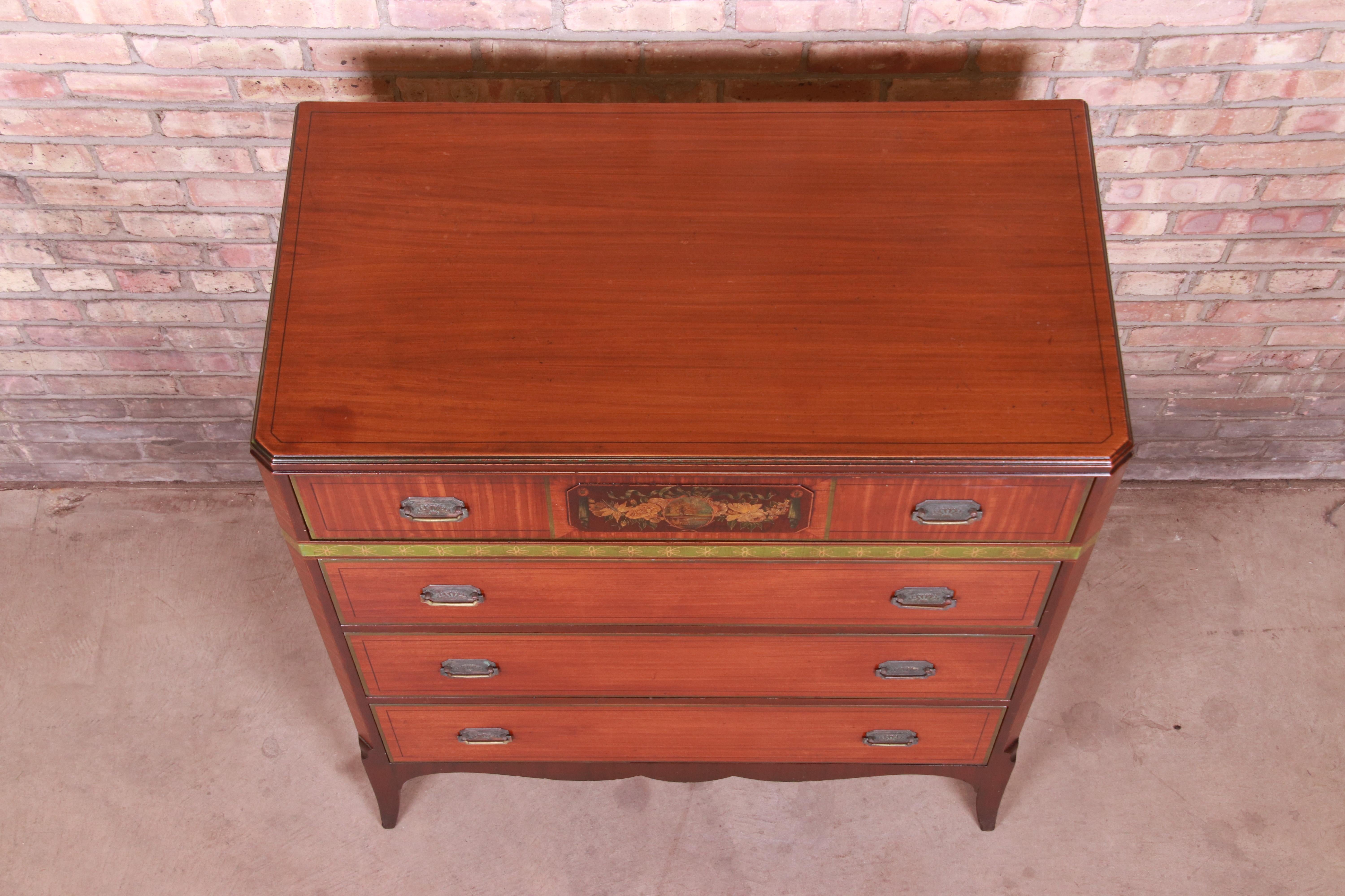 Antique John Widdicomb French Provincial Mahogany Highboy Dresser, circa 1920s 5