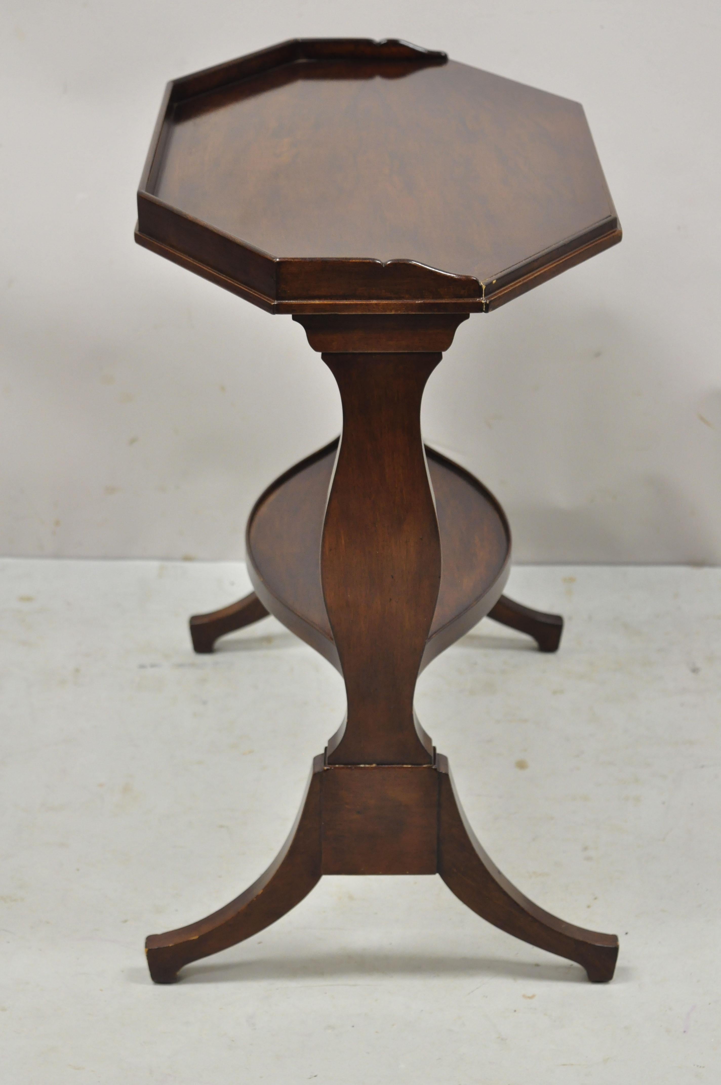 Antique John Widdicomb Mahogany Sheraton Style 2 Tier Accent Side Lamp End Table 1