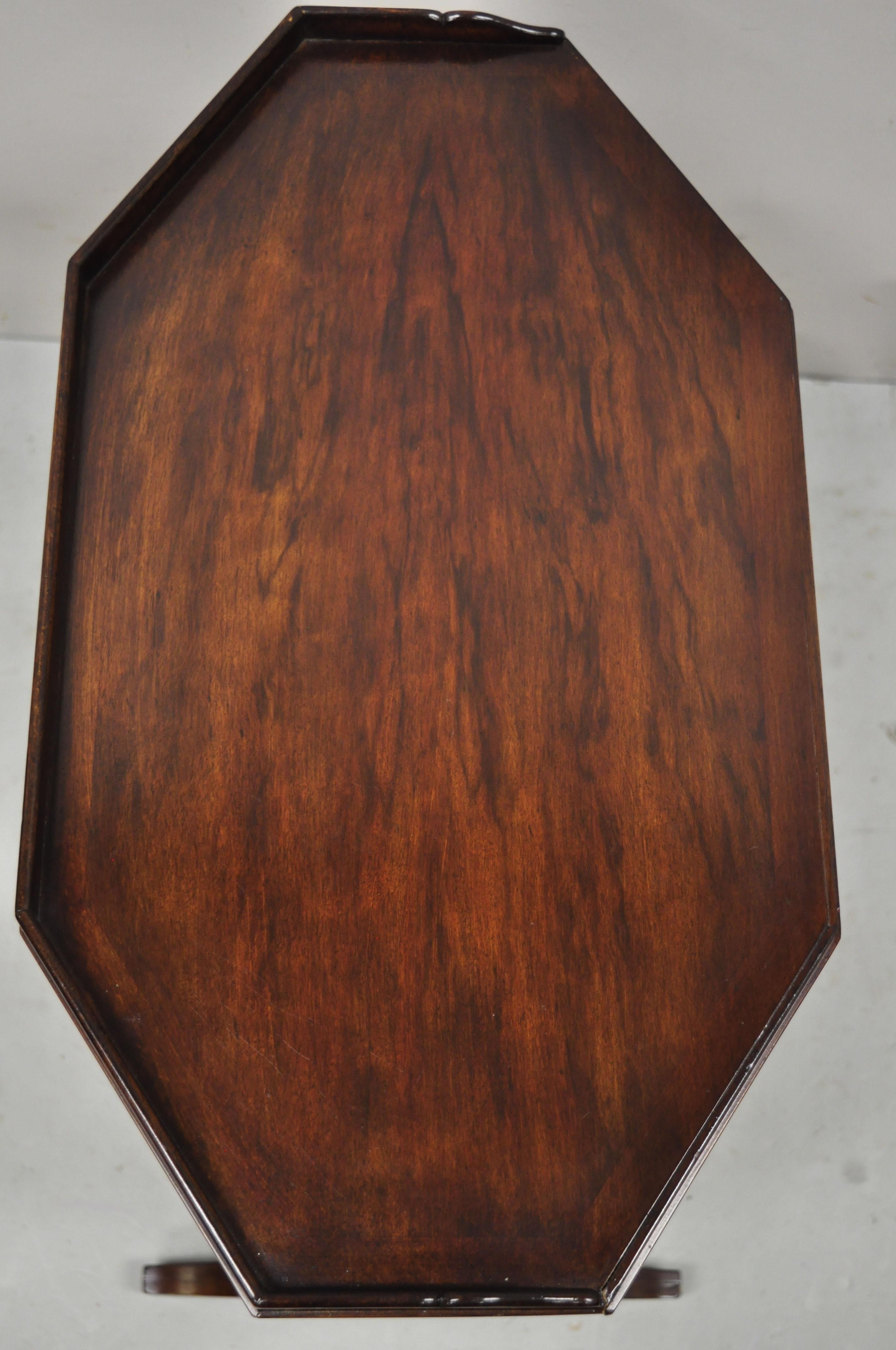 Antique John Widdicomb Mahogany Sheraton Style 2 Tier Accent Side Lamp End Table 2