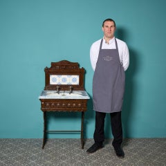 Antique Johnson Brothers Sink on Cast Iron Stand