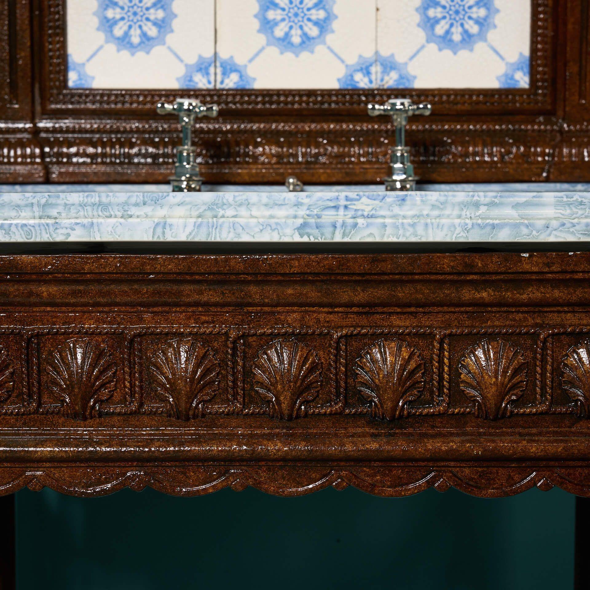 Evier antique de Johnson Brothers sur Stand en fonte en vente 1