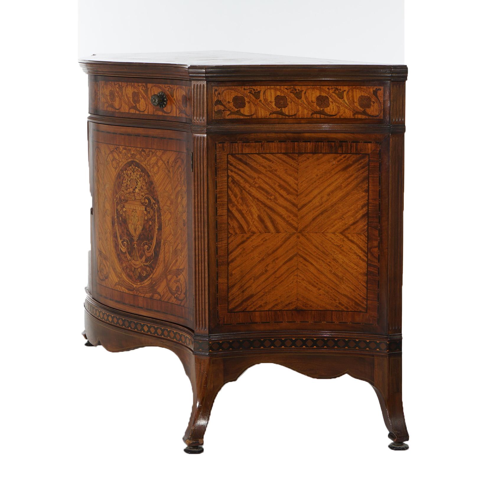 Antique Johnson Furniture Co. French Marquetry Satinwood & Rosewood Sideboard  For Sale 1