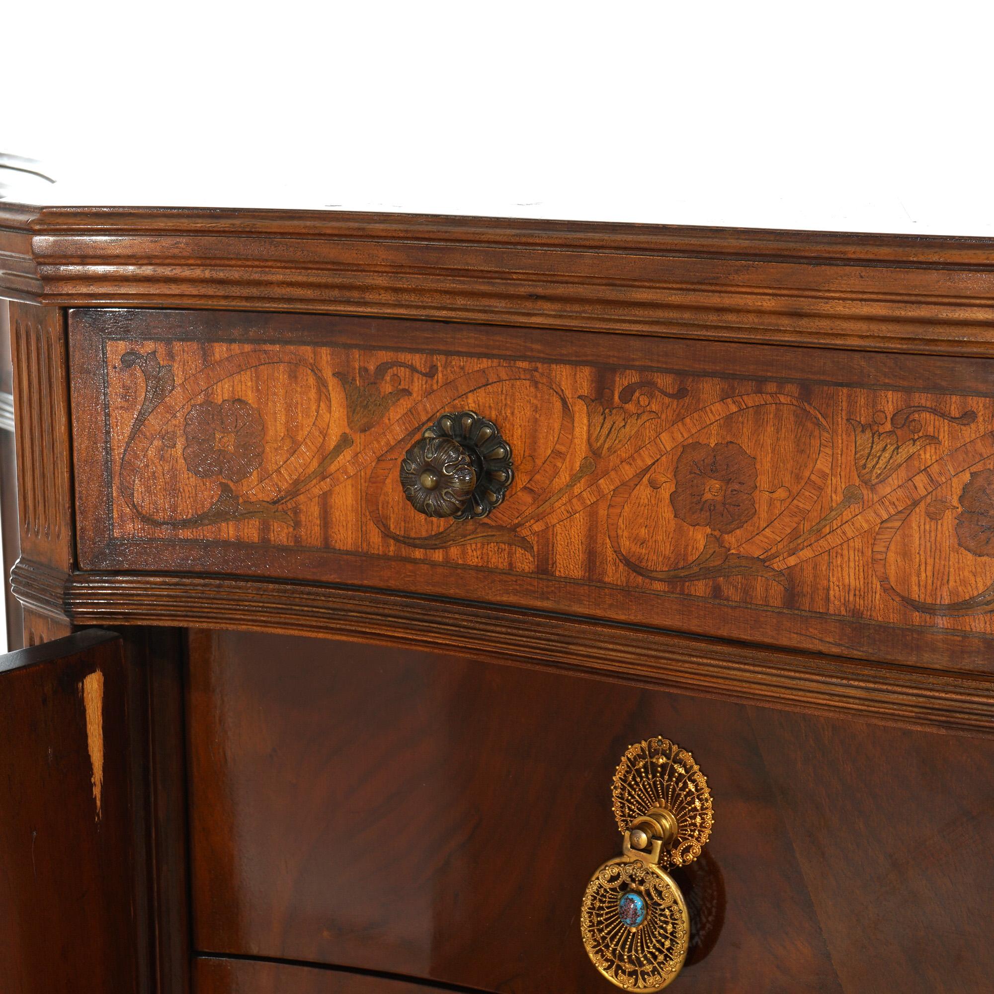 Antique Johnson Furniture Co. French Marquetry Satinwood & Rosewood Sideboard  For Sale 3