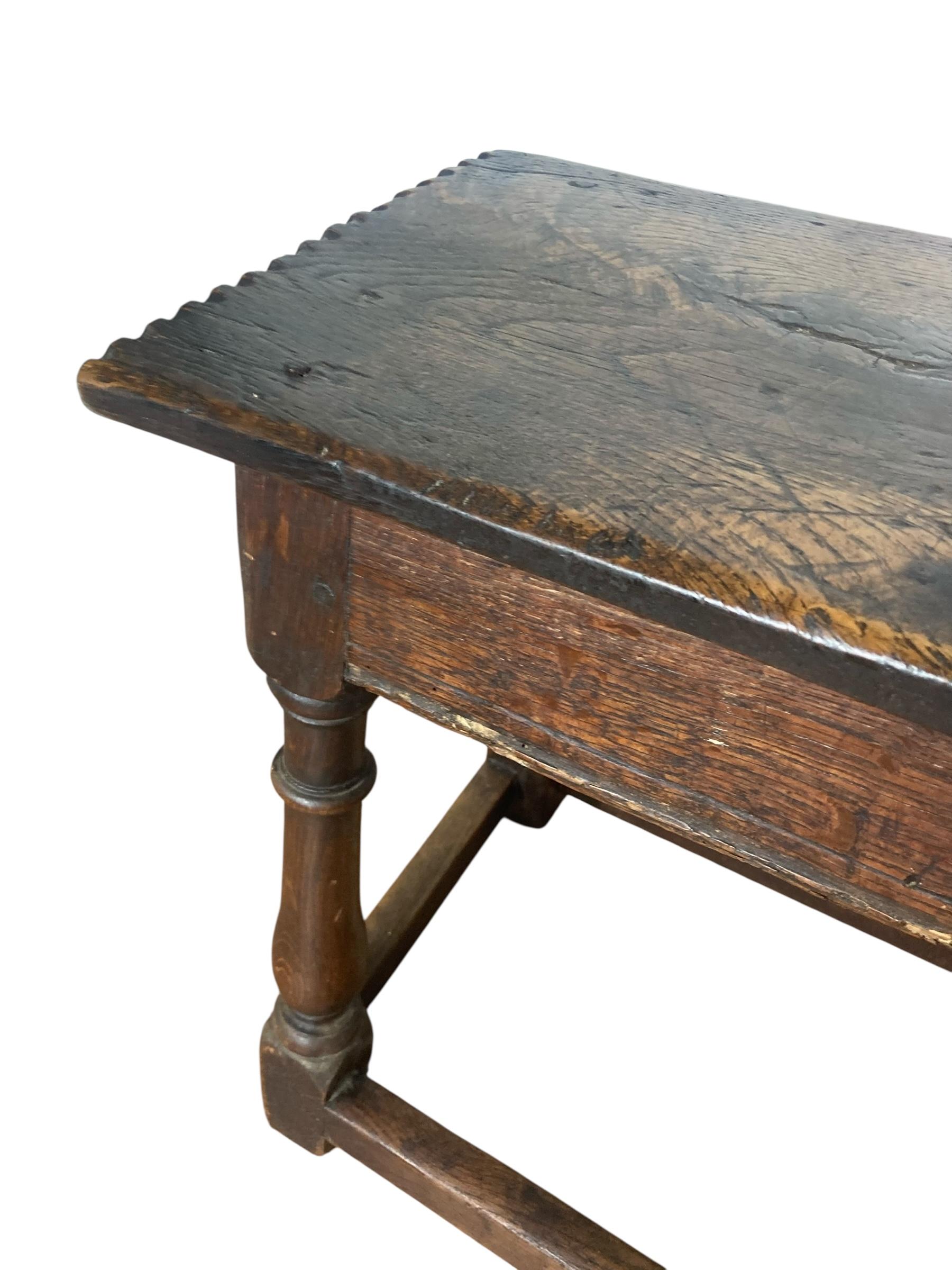 Early 20th Century Antique joint stool, English, oak, Victorian Jacobean revival stool For Sale