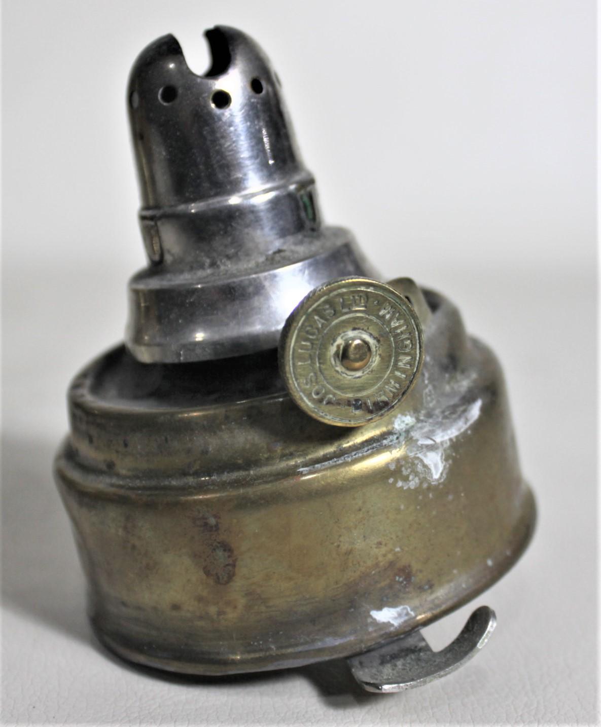 20th Century Antique Jos. Lucas King of the Road Model 634 Brass Automobile Kerosene Lantern For Sale