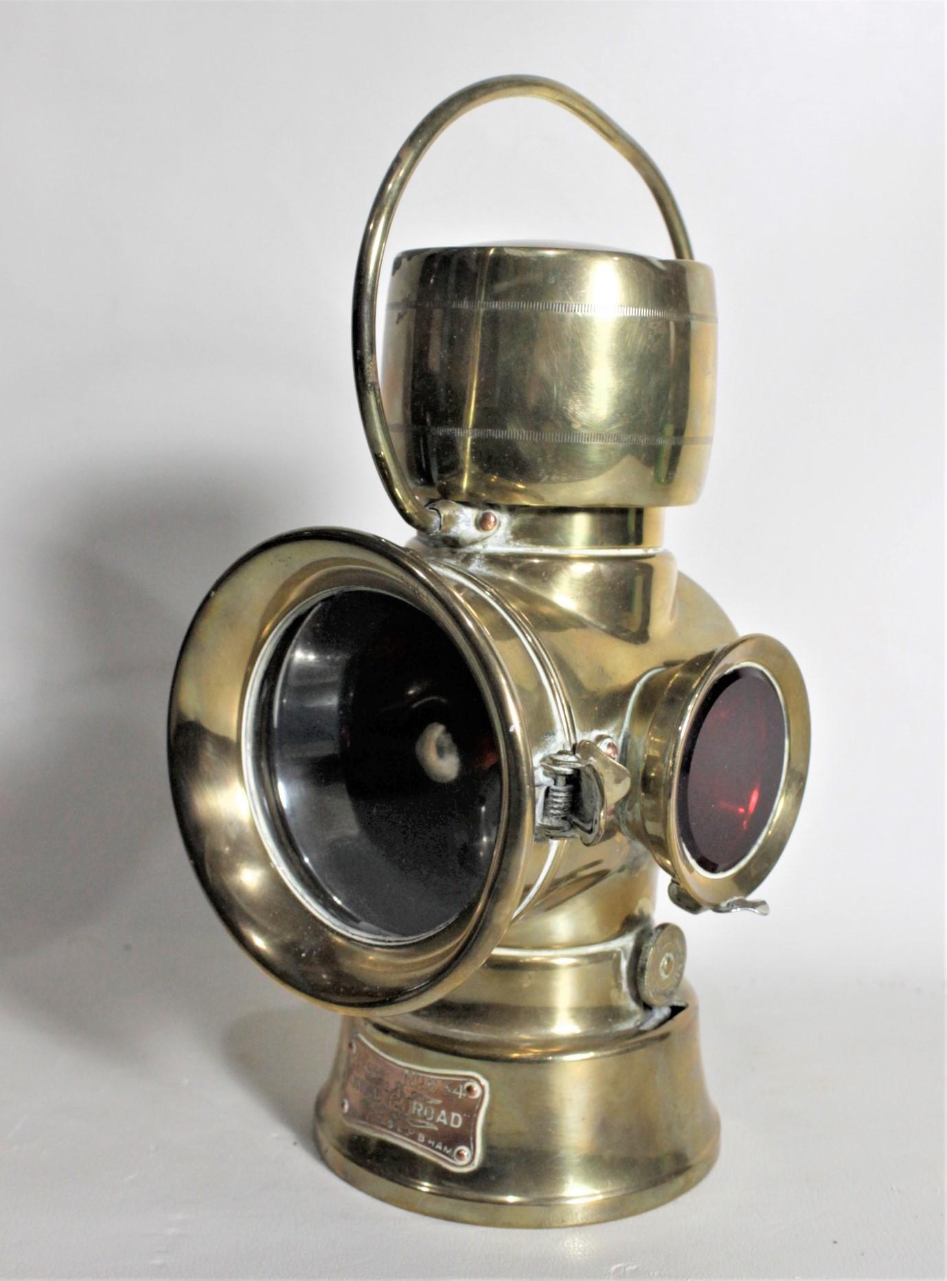 Antique Jos. Lucas King of the Road Model 634 Brass Automobile Kerosene Lantern For Sale 4
