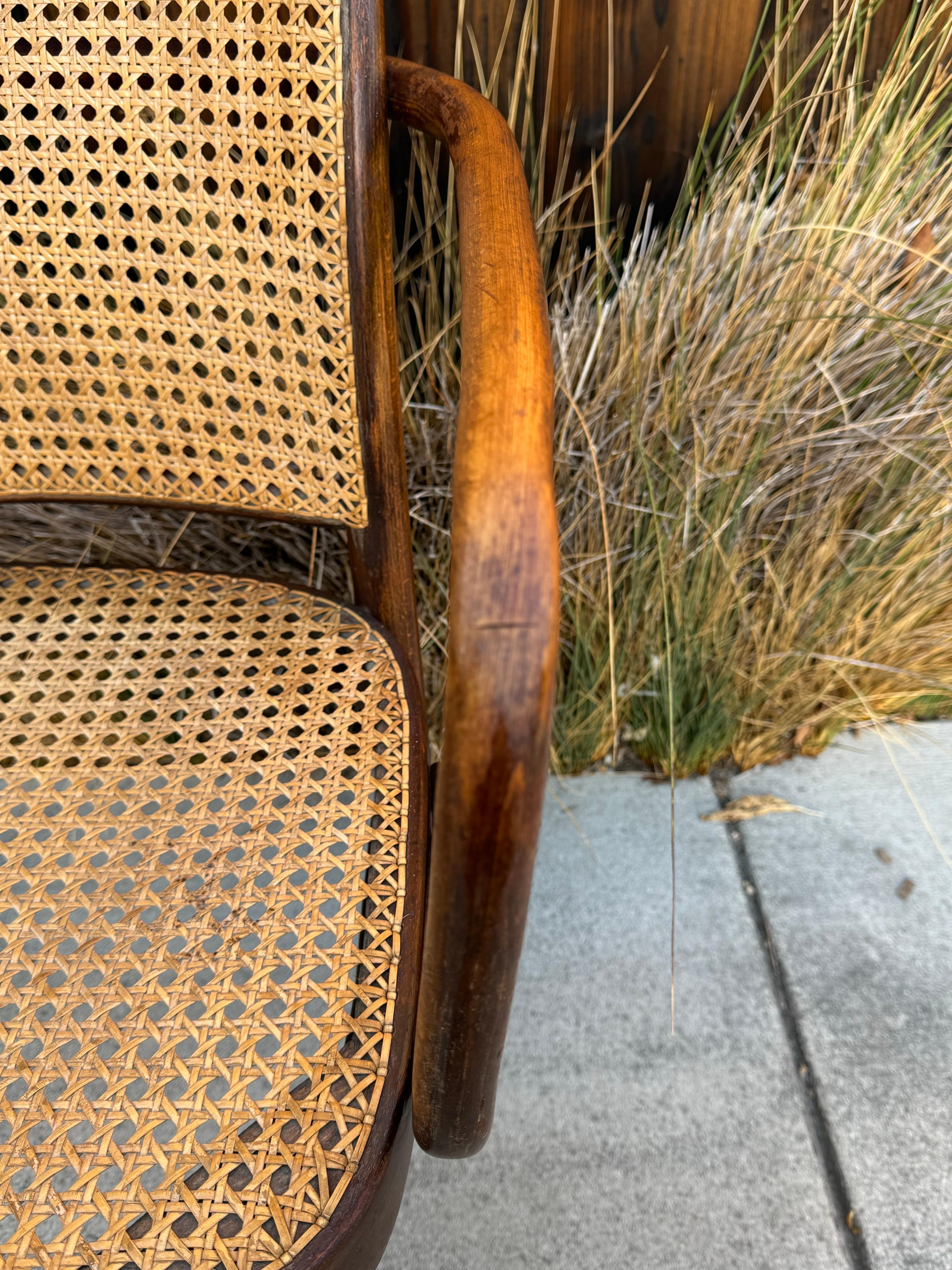 Antique Josef Hoffmann Bentwood and Cane Prague Chair, FMG Made In Poland For Sale 2