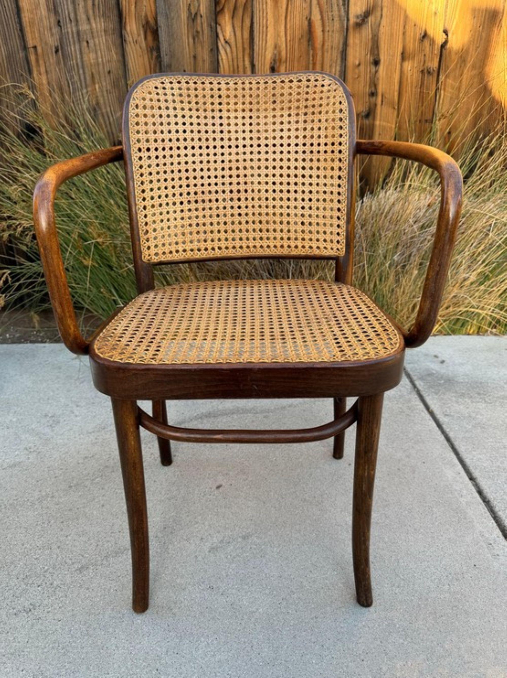 Antique Josef Hoffmann Prague 811 Bentwood Cane Armchair FMG
